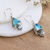 Chalcedony and blue topaz dangle earrings, 'Blue Convergence' - 1-Carat Chalcedony and Blue Topaz Dangle Earrings from India
