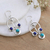 Reconstituted turquoise and lapis lazuli chandelier earrings, 'Flair' - Reconstituted Turquoise and Lapis Lazuli Chandelier Earrings