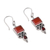 Carnelian and garnet dangle earrings, 'Red Vibrancy' - Sterling Silver Dangle Earrings with Carnelian Garnet Stones