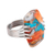 Sterling silver cocktail ring, 'Vibrant Charm' - Sterling Silver and Reconstituted Turquoise Cocktail Ring (image 2e) thumbail