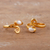 Anillos para el dedo del pie con perlas cultivadas bañadas en oro, (par) - Anillos de punta en espiral chapados en oro de 22 k con perlas color crema (par)