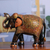 Hand-painted wood sculpture, 'Royal Embodiment' - Hand-Painted Leafy and Floral Elephant Neem Wood Sculpture (image 2) thumbail