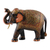 Hand-painted wood sculpture, 'Royal Embodiment' - Hand-Painted Leafy and Floral Elephant Neem Wood Sculpture thumbail