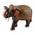 Hand-painted wood sculpture, 'Royal Embodiment' - Hand-Painted Leafy and Floral Elephant Neem Wood Sculpture (image 2b) thumbail