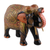 Hand-painted wood sculpture, 'Royal Embodiment' - Hand-Painted Leafy and Floral Elephant Neem Wood Sculpture (image 2c) thumbail