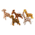 Wool ornaments, 'Giraffe Realm' (set of 5) - Set of Five Warm-Toned Wool and Cotton Giraffe Ornaments