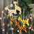 Wool ornaments, 'Giraffe Realm' (set of 5) - Set of Five Warm-Toned Wool and Cotton Giraffe Ornaments (image 2b) thumbail