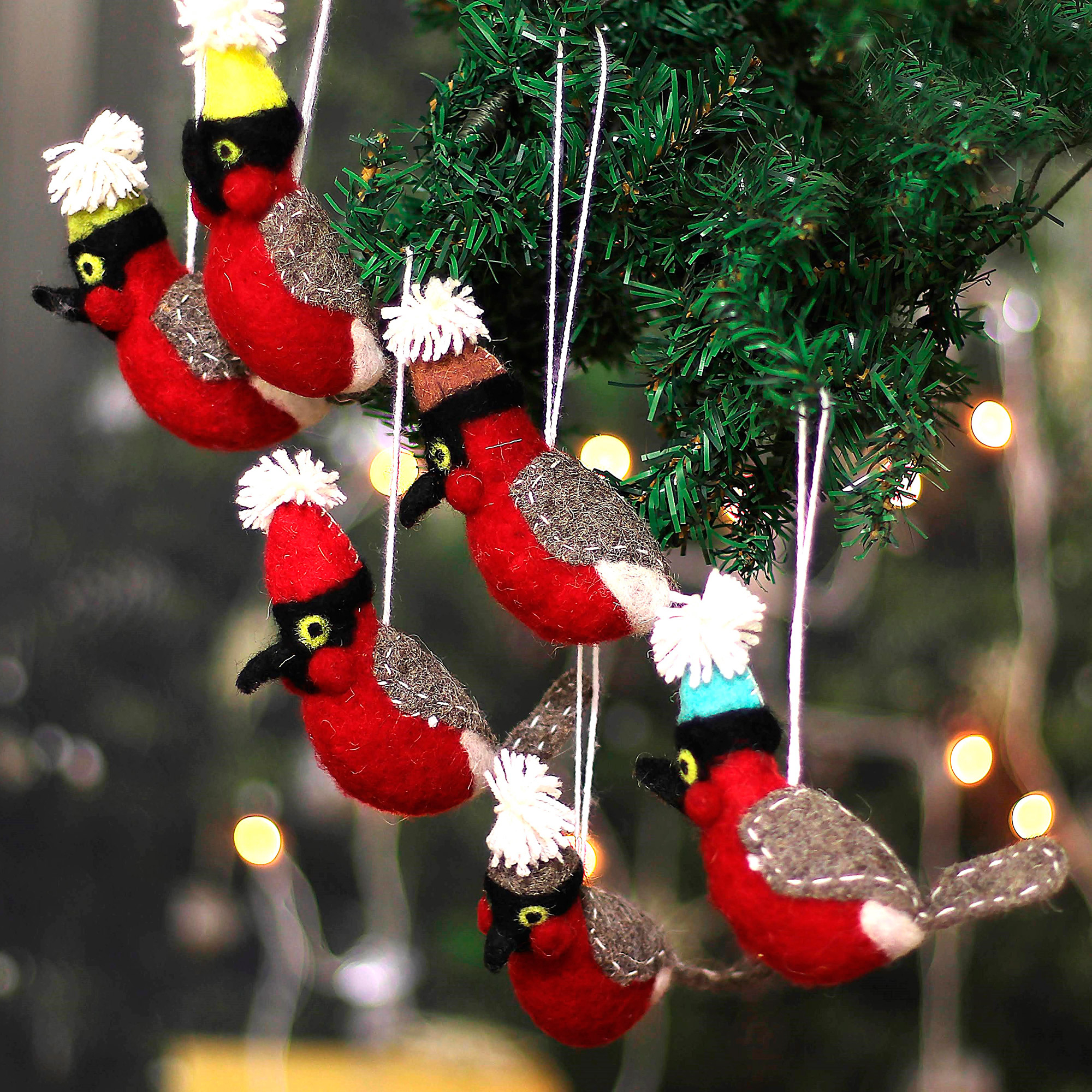 red bird ornaments for christmas tree