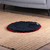 Faux velvet pet bed, 'Cuddly Onyx' - Padded Round Faux Velvet Pet Bed in Black and Red Hues