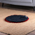 Faux velvet pet blanket, 'Cuddly Onyx' - Padded Round Faux Velvet Pet Blanket in Onyx and Red Hues