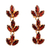 22k gold-plated garnet dangle earrings, 'Golden Red Leaves' - 22k Gold-Plated Leafy Garnet Dangle Earrings from India thumbail