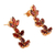 22k gold-plated garnet dangle earrings, 'Golden Red Leaves' - 22k Gold-Plated Leafy Garnet Dangle Earrings from India (image 2b) thumbail