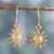 Gold-plated dangle earrings, 'Sunflower Glory' - 22k Gold-Plated Sunflower Dangle Earrings from India (image 2) thumbail