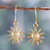 Gold-plated dangle earrings, 'Sunflower Glory' - 22k Gold-Plated Sunflower Dangle Earrings from India