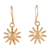 Gold-plated dangle earrings, 'Sunflower Glory' - 22k Gold-Plated Sunflower Dangle Earrings from India thumbail
