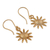 Gold-plated dangle earrings, 'Sunflower Glory' - 22k Gold-Plated Sunflower Dangle Earrings from India (image 2c) thumbail