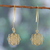 Gold-plated dangle earrings, 'Shri Yantra Mantra Victory' - Shri Yantra Mantra Motif 22k Gold-Plated Dangle Earrings (image 2) thumbail