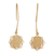 Gold-plated dangle earrings, 'Shri Yantra Mantra Victory' - Shri Yantra Mantra Motif 22k Gold-Plated Dangle Earrings thumbail