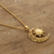 Gold-plated pendant necklace, 'Sacred Duo' - Sun and Crescent Moon 22k Gold-Plated Pendant Necklace (image 2b) thumbail