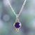 Sapphire pendant necklace, 'Air Bubble in Blue' - Indian Sapphire and Sterling Silver Pendant Necklace (image 2) thumbail