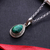 collar con colgante de esmeralda - Collar con colgante de plata de ley con gema de esmeralda de 3 quilates