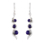 Pendientes colgantes de lapislázuli - Pendientes colgantes modernos de lapislázuli de plata de primera ley