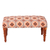 Cotton ottoman, 'Glory of the Palace' - Traditional Orange and Alabaster Cotton Ottoman from India