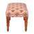 Cotton ottoman, 'Glory of the Palace' - Traditional Orange and Alabaster Cotton Ottoman from India