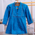 Block-printed cotton tunic, 'Magical Spring' - Block-Printed Patterned Blue Cotton Tunic from India