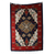 Wool area rug, 'Striking Symmetry' (4x6) - Classic Geometric Strawberry and Navy Wool Area Rug (4x6)