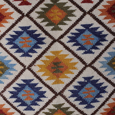 Wool area rug, 'Starry Kaleidoscope' (3x5) - Diamond-Patterned Handloomed Wool Area Rug (3x5)