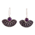 Amethyst dangle earrings, 'Purple Fantasy' - Hand-Painted Amethyst Sterling Silver Dangle Earrings