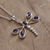 Amethyst pendant necklace, 'Violet Dragonfly' - Amethyst Sterling Silver Dragonfly Pendant Necklace