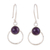 Amethyst dangle earrings, 'Purple Blaze' - Polished Sterling Silver Dangle Earrings with Amethyst Stone