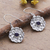 Iolite dangle earrings, 'Blossoming Blue' - Sterling Silver Floral Dangle Earrings with Iolite Stone