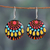 Ceramic dangle earrings, 'Mandala Realm' - Mandala-Inspired Hand-Painted Round Ceramic Dangle Earrings