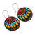 Ceramic dangle earrings, 'Mandala Realm' - Mandala-Inspired Hand-Painted Round Ceramic Dangle Earrings