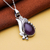 Amethyst pendant necklace, 'Grand Purple' - Classic Polished Sterling Silver Amethyst Pendant Necklace (image 2c) thumbail