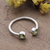 Peridot wrap ring, 'Trendy Gleam' - Polished Sterling Silver Wrap Ring with 2 Peridot Stones