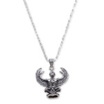 Men's sterling silver pendant necklace, 'Mighty Garuda' - Men's Sterling Silver Hindu God Garuda Pendant Necklace