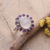 Rainbow Moonstone and amethyst cocktail ring, 'Harmonious Blossom' - Floral Rainbow Moonstone and Amethyst Cocktail Ring (image 2) thumbail