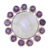 Rainbow Moonstone and amethyst cocktail ring, 'Harmonious Blossom' - Floral Rainbow Moonstone and Amethyst Cocktail Ring (image 2c) thumbail