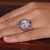 Rainbow Moonstone and amethyst cocktail ring, 'Harmonious Blossom' - Floral Rainbow Moonstone and Amethyst Cocktail Ring (image 2j) thumbail