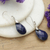 Pendientes colgantes de lapislázuli - Pendientes colgantes de plata de ley pulida y lapislázuli