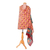 Batik cotton blend shawl, 'Floral Grandeur' - Cotton and Silk Shawl with Hand-Stamped Batik Floral Motifs