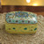 Wood decorative box, 'Floral Majesty' - Hand-Painted Papier Mache on Wood Decorative Box from India