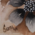 'Longing II' - Pintura de retrato de mujer acuarela firmada con flores negras