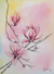 'Cherry Blossoms' - Pintura de acuarela impresionista rosa con temática de la naturaleza