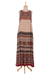 Viscose a-line dress, 'Boho Days' - Classic Beige and Burgundy Viscose Maxi A-Line Dress