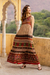 Viscose a-line dress, 'Boho Days' - Classic Beige and Burgundy Viscose Maxi A-Line Dress